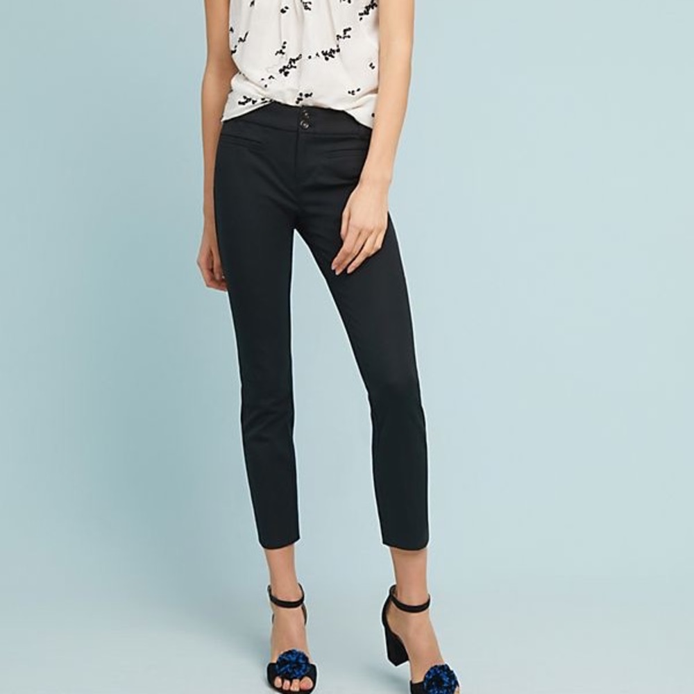 2Pair of Essential Slim Cropped Pants Navy & Black